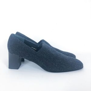 Vintage Ralph Lauren canvas slip on loafer heels 9